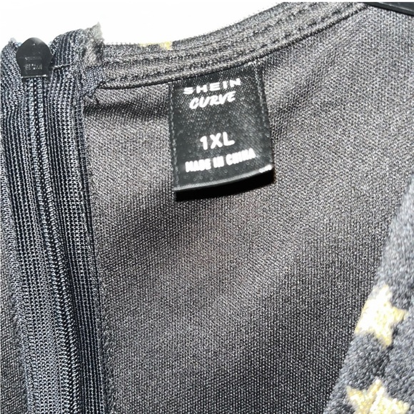 Like New, SHEIN Black with Gold Dress, Size 1XL - Picture 3 of 8